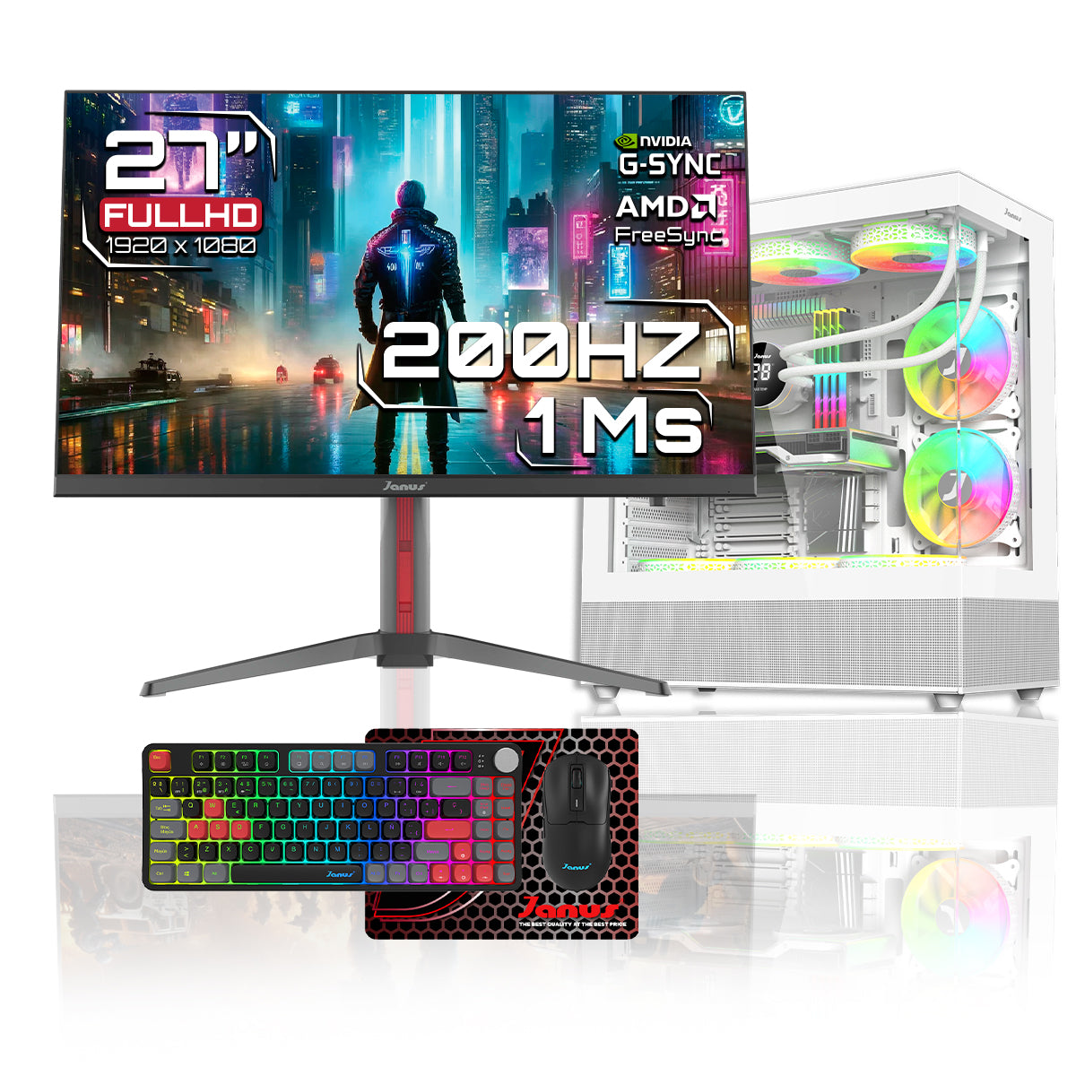 Computador Gamer Janus AMD RYZEN 5 8600G MEMORIA RAM 16GB RGB DDR5 SSD 512GB M.2   Board A620M-HDV-M2   Disipador ARGB FUENTE Janus 400W