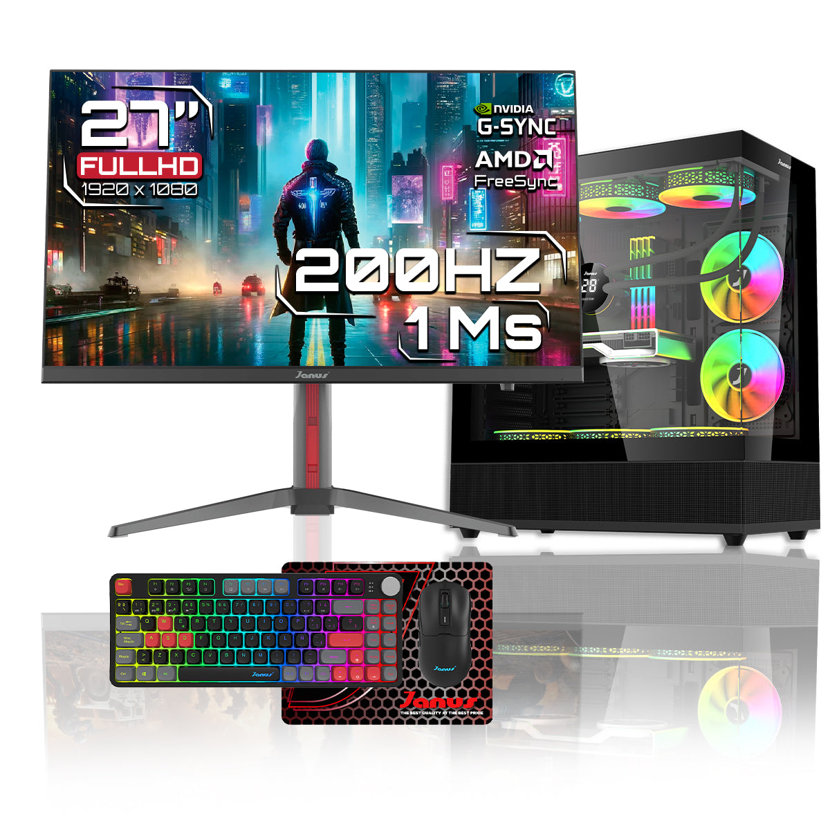 Computador Gamer Janus INTEL CORE I5 ULTRA 225 MEMORIA RAM 32GB RGB DDR5 SSD 1TB M.2   Board Z890 LiveMixer WiFi   Refrigeracion Liquida 360MM NEGRA FUENTE Janus 650W 80 PLUS BRONZE