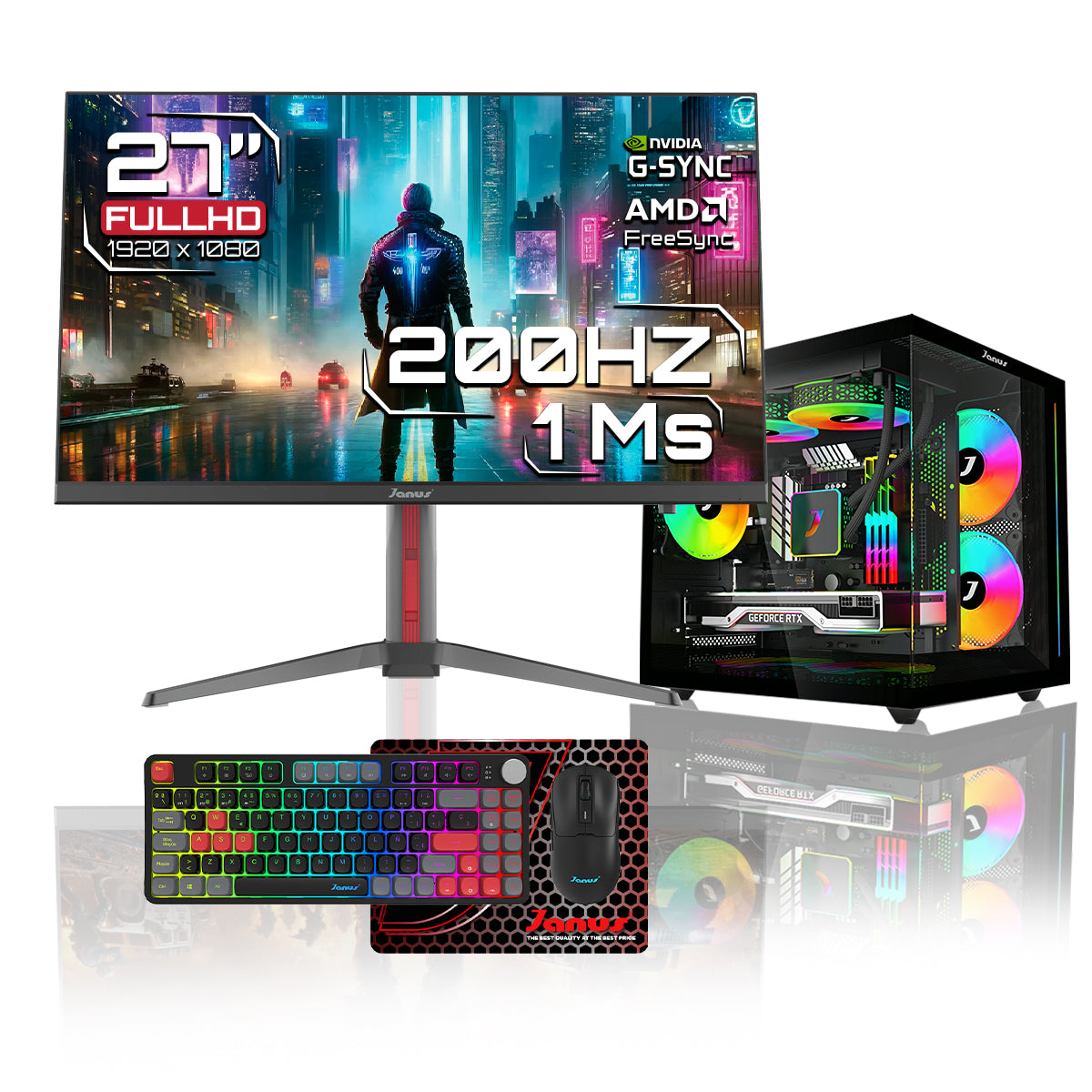 Computador Gamer Janus INTEL CORE I5 12400F MEMORIA RAM 16GB RGB SSD 512GB M.2  RTX 3050 Board H610M    FUENTE Janus 400W