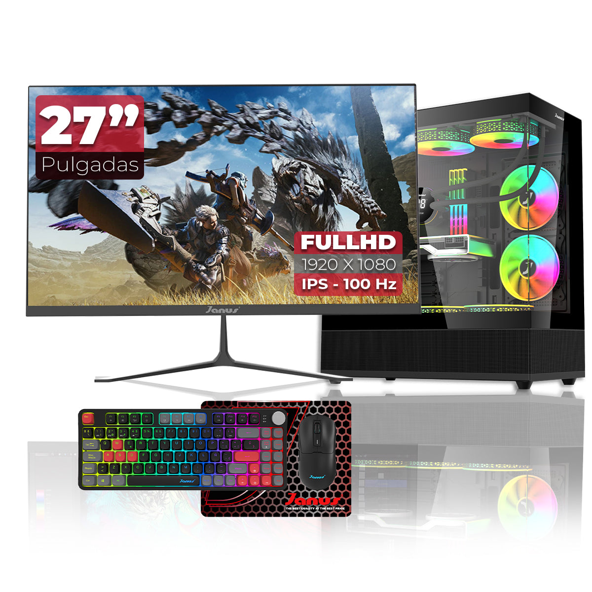 Computador Gamer Janus INTEL CORE I5 ULTRA 225 MEMORIA RAM 32GB RGB DDR5 SSD 1TB M.2   Board Z890 LiveMixer WiFi   Refrigeracion Liquida 360MM NEGRA FUENTE Janus 650W 80 PLUS BRONZE