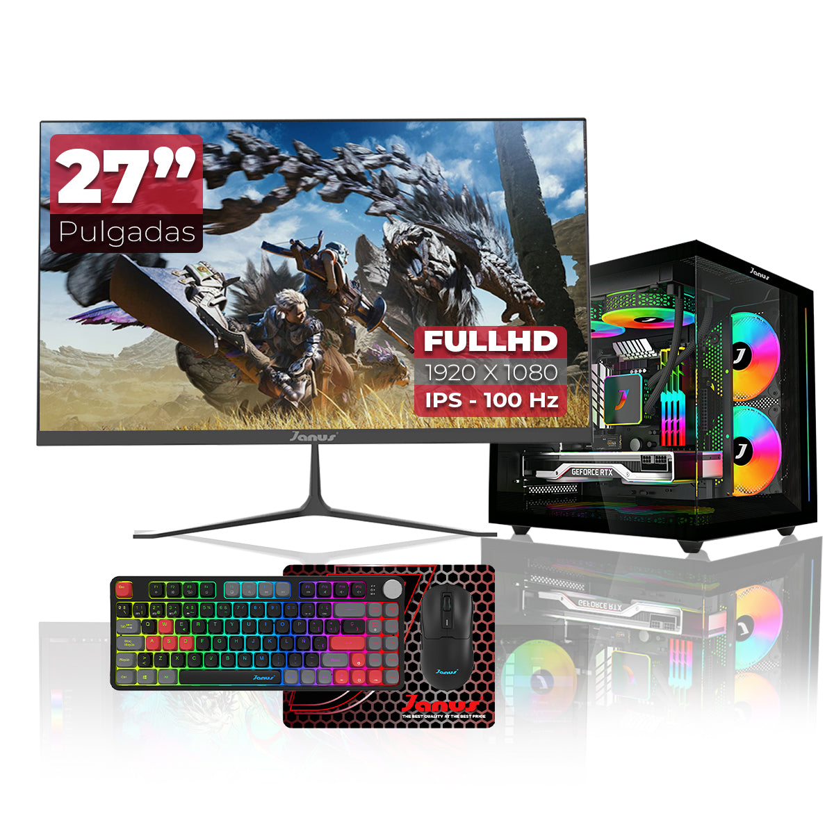 Computador Gamer Janus INTEL CORE I5 12400F MEMORIA RAM 16GB RGB SSD 512GB M.2  RTX 3050 Board H610M    FUENTE Janus 400W